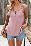Devine Eyelet V-Neck Double Strap Cami