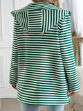 Devine Striped Long Sleeve Hooded Outerwear