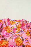Ruffled Printed Short Sleeve Mini Dress
