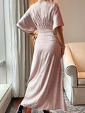 Devine Slit V-Neck Half Sleeve Dress