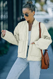Drawstring Dropped Shoulder Quilted Jacket